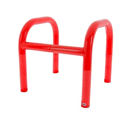 Etrier de protection poteau en 2 parties à sceller avec 1 traverse - acier galvanisé - Rouge