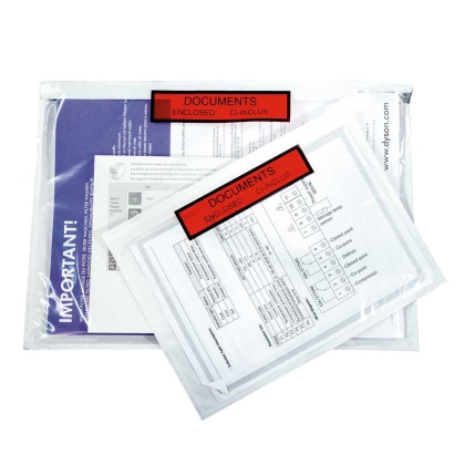 Pochette adhésive imprimée « document ci-inclus enclosed »