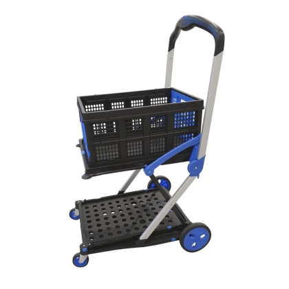 Chariot repliable porte bac - alu + PP