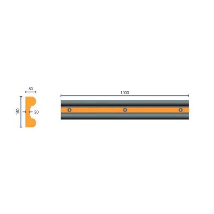Protection de mur - caoutchouc 1000x150mm