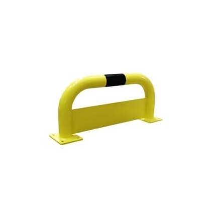 Barrière de protection acier avec platine et plaque anti-encastrement - tube Ø76mm