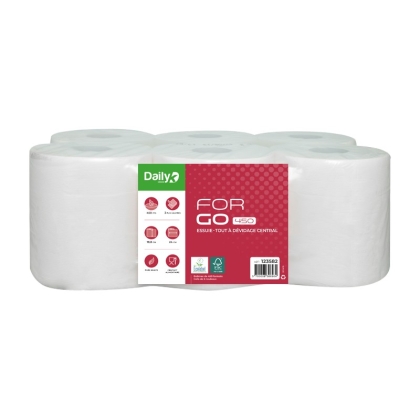 Essuie-tout  gauf. p.ouate Ecolab. Blanc 450 feuilles 23x20 cm -  Colis de 6 rlx