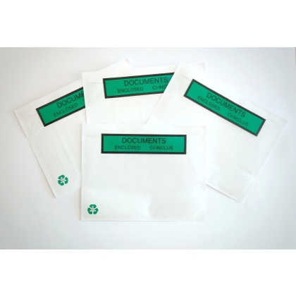 Pochette adhésive imprimée 100 % papier « document ci-inclus enclosed »