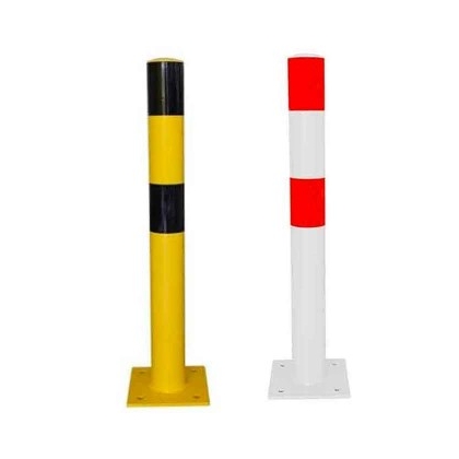 Poteau de protection avec platine - noir / jaune