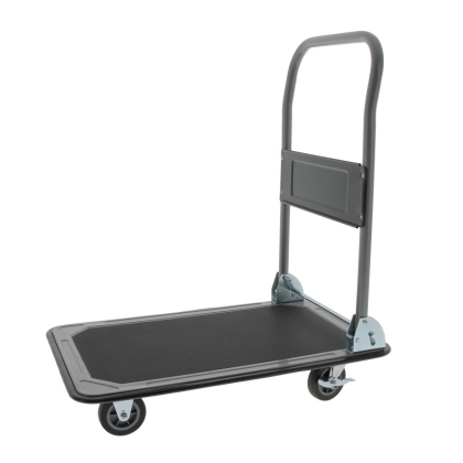 Chariot métal avec poignée rabattable - roues Ø100mm - charge maxi 150Kg